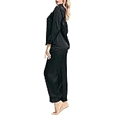 SIHA Satin Silk Pajamas for Women Pajama Set With Long Sleeve Button-Down Satin Pajamas Sleepwear XS-3XL