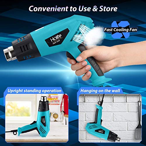 Heat Gun, HoLife 1500W Dual Temperature Hot Air Gun with Four Nozzle, Over-load Protection for Crafts, Shrink Wrapping, Removing Paint
