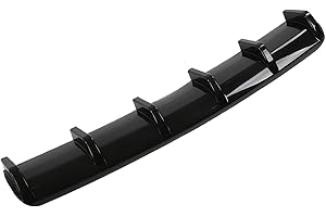 Qiilu Rear Bumper Spoiler, Rear Bumper Diffuser Fin Spoiler Chassis Splitter Glossy Black Aerodynamic Accessory Universal for