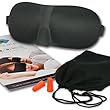 LuxeVale - Unisex 3D contoured memory foam sleep mask includes ear plugs and travel bag. Light weight, comfortable. Great for travel, sleep, rest, and meditation.