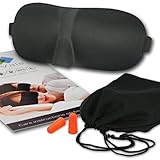 Sleep Mask - Best 3D Contoured Memory Foam Design by LuxeVale - No Light Leakage - Adjustable Head Strap - Ultra Lightweight with FREE Ear Plugs - Travel Night Shift & Meditation Approved.