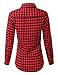 Fifth Parallel Threads F.P.T. Women's Junior Roll up Sleeve Plaid Button Down Shirt