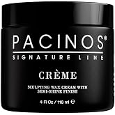 Pacinos Creme Hair Sculpting Wax, Water-Soluble, Medium Shine, All Day Hold | Pacinos hair cream for men, flexible styling, lightweight feel, adds definition and control, daily use