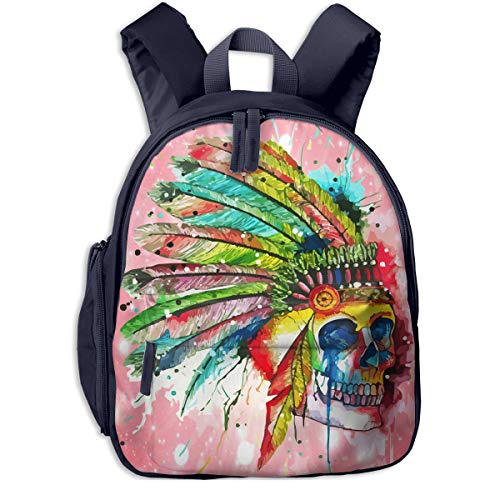 Martina Houston Cool Art American Indian Skull Colorful Toddler Kids Preschool Bags Backpack