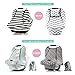 Baby Car Seat Covers- Multifunctional Infant Carseat Canopy for Boys Girls,Insect Free Stretchy Breathable Adjustable Peep Window Universal Fit Gray