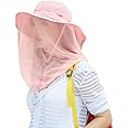 Mosquito Head Net Hat, Safari Sun Hat with Veil Mesh Protection from Insect