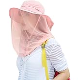 Mosquito Head Net Hat, Safari Sun Hat with Veil Mesh Protection from Insect