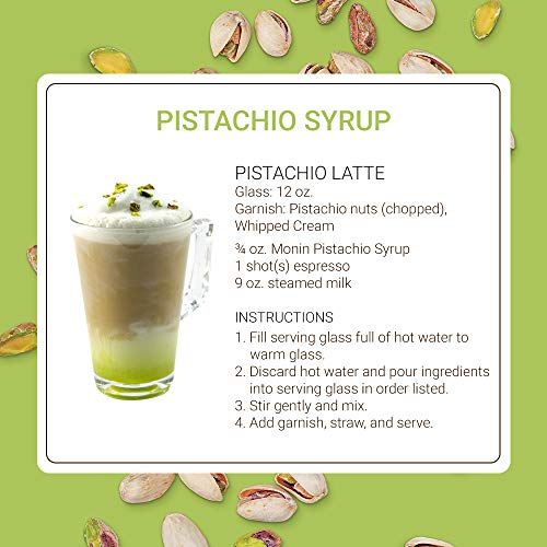 Monin Pistachio Syrup, Rich and Roasted Pistachio Flavor, Great for