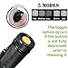 ZHENWEI zoomable 5 mode Cree XM-L2 LED flashlight 1000 lumens, portable handheld Torch tactical flashlight military for home outdoor biking hiking, with rechargeable 26650 battery and charger