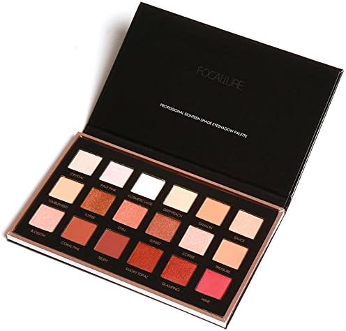 VonVonCo FOCALLURE 18 Colors Pearlized Color Eyeshadow Powder Eye Shadow Palette Set (181 114 13mm, B)