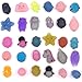 JACHAM Mochi Squishy Toys, 2nd Generation Glitter Mini Squishies Animals Toys Party Favors, 18PCS Random Soft Kawaii Bear Cat Tiger Pig Panda Stress Reliever Anxiety Squeezables Fidget Hand Toys