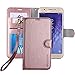 ERAGLOW Galaxy J7 2018 Case/J7 V 2nd case/J7 Refine/J7 Star/J7 Aero/J7 Crown/J7 Top/J7 Aura/J7 Eon Case, Luxury PU Leather Wallet Flip Protective Case Cover for Samsung Galaxy J737 (Rose Gold)