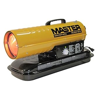 Master MH-75T-KFA Kerosene Forced Air Heater with Thermostat, 75, 000