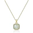 KissYan Healing Crystal Necklace, 14K Gold Plated Natural Stone Pendant Necklace Reiki Quartz Amethyst Citrine Gemstone Spiritual Jewelry Gifts for Women Girls