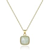 KissYan Healing Crystal Necklace, 14K Gold Plated Natural Stone Pendant Necklace Reiki Quartz Amethyst Citrine Gemstone Spiritual Jewelry Gifts for Women Girls