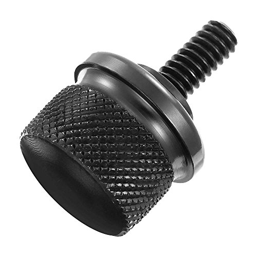 ClipsOne 2 PCS Black Billet Aluminum Knurled Rear Seat Bolt Screw for Harley Davidson Motorcycles 1996-2016 - Thumbnail 7