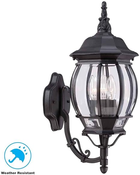 Plafondlampen Wandlampen Tuin En Terras Hampton Bay Black Outdoor Wall Lantern 2 Pack Weather Resistant Cast Aluminum Dailyjfk Com
