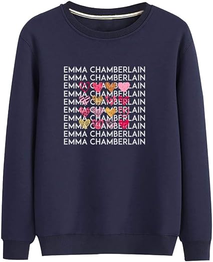 Amazon Com Julongcul Ladies Emma Chamberlain Youtube Vlogger Unisex Thin Crewneck Sweatshirt Without Fleece Clothing
