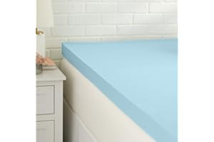 Amazon Basics Twin XL Mattress Topper, Cooling Gel-Infused, CertiPUR-US Certified, 3 Inches, Blue