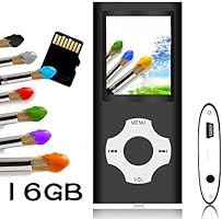 Tomameri - MP3 / MP4 Player with Rhombic Button, Portable Music and Video Player, Including a 16 GB Micro SD Card and Maximum support 32GB, Supporting Photo Viewer, Video and Voice Recorder - Black