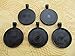 20 CleverDelights Round Pendant Trays - Dark Black Color - 25mm 1