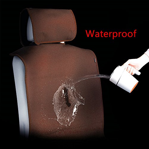 TanYoo Waterproof Car Seat Cover, Universal & Non-Slip Neoprene Vehicle Seat Protector, Best Protection for Sweat, Stains & Smell, Fit for Most Cars, Trucks, SUVs, Brown + 1 PCS - Thumbnail 3