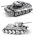 Metal Earth 3D Laser Cut Models - Tiger I Tank and T-34 Military Tank WWII = Set of 2