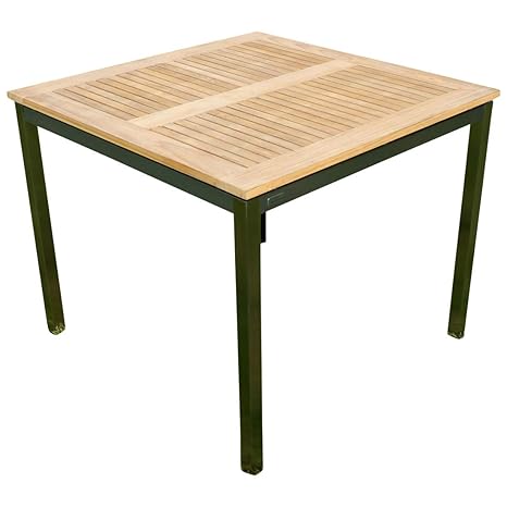 Edelstahl Teak Gartentisch 90x90 cm Holztisch Esstisch Tisch Massive Ausführung A-Grade Teakholz Kuba Modell: Kuba von As-S