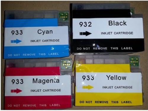 4 packs For HP 932XL 933XL Refillable Ink Cartridges with Chips