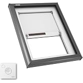 Velux FCM 2230 2004S FCM Fixed Curb Mount Skylight with Laminated LowE3 Glass, Solar Room Darkening Shade - 2230 (Outside Curb: 25.5 x 33.5 in) - Gray Frame/Clear Glass