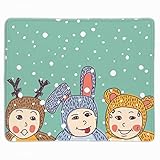 Baby Animals Costume Winter Snow Mouse Pad