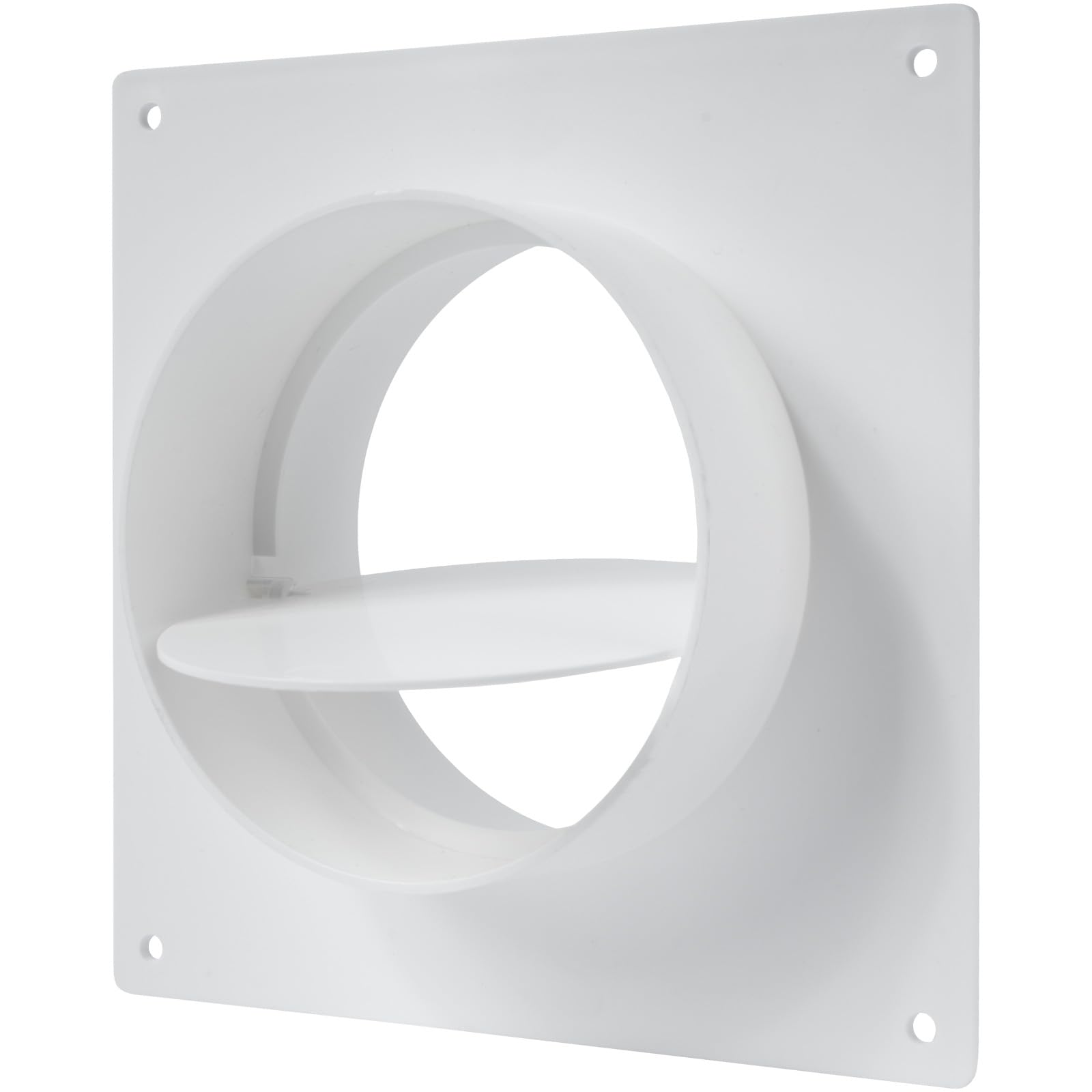 Vent Systems 100 mm / 4" Inch - Air Vent Duct Connector Flange - Plastic Ventilation Pipe with Valve - Ducting Connector for Round Flexible or Straight Pipes, Ventilation System HVAC