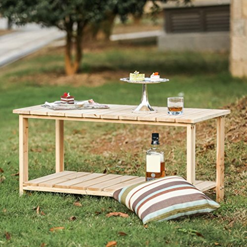 Wensltd Clearance Outdoor Furniture Living Fir Wood Coffee Table for Patio, Yard, Deck, Outdoor, ...