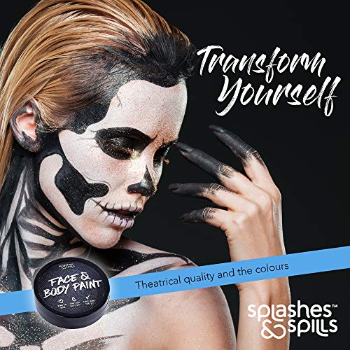 Water Activated Face and Body Paint - Black, 18g Cake Tub - Pretend Costume and Dress Up Makeup by Splashes & Spills - Thumbnail 4