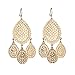 Girl Era Womens Elegant Simple Filigree Dangle Earrings Fashion Drop Gold Plated Earrings