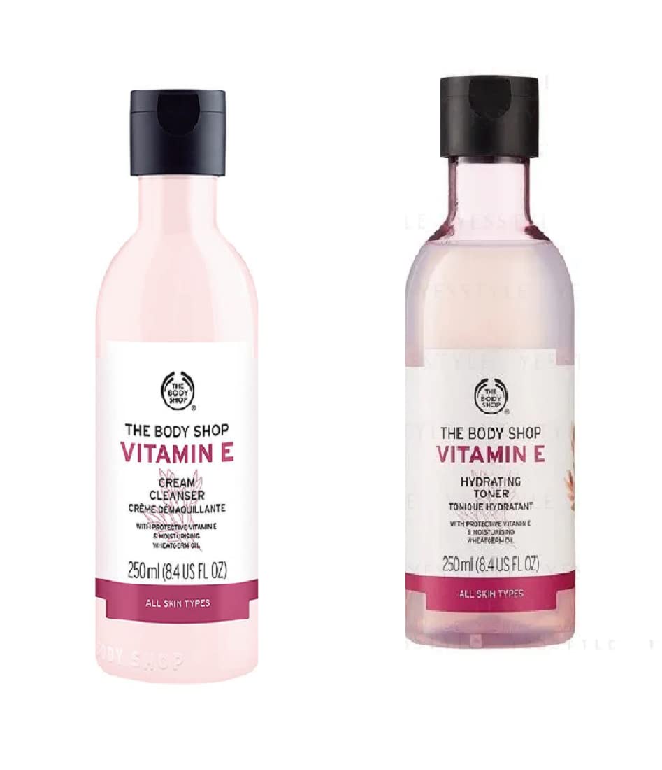 The Body Shop Vitamin E Hydrating Toner 250ml Cream Cleanser 250ml moisturising