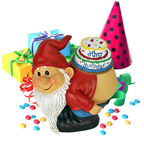 Design Toscano QM17044 Loonie Moonie Happy Gnome Statue, Birthday, Multicolor
