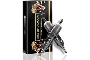 Kiss of Dragon Tattoo Cartridge Needles #12 0.35mm 11 Round Liner Standard Disposable Tattoo Cartridges 20Pcs Needles for Professional Rotary Tattoo Pen Machine Supply (1211RL)