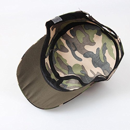 Tpingfe Outdoor Camo Tactical Plain Vintage Army Military Cadet Style Cap Hat Adjustable (E)
