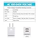 USB Wall Charger, 2-Pack 2.1A/5V Dual Port USB Plug Power Adapter Charging Cube Compatible iPhone X 8/7/6 Plus SE/5S/4S,iPad, iPod, Samsung, Android Phone -White