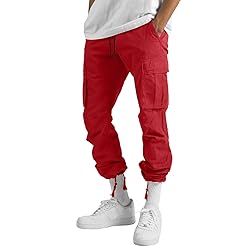 Gym Men Men Pocket Side Drawstring Waist Cargo