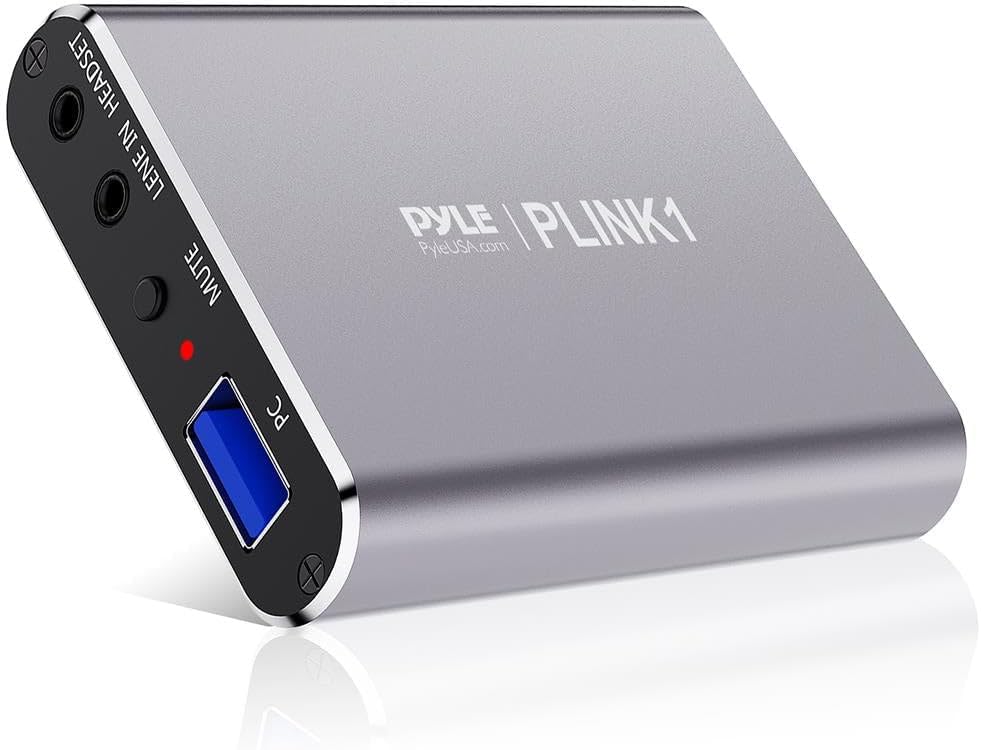 PyleUsa PLINK1 Full HD 1080p 4K HDMI Capture Card USB Audio Video Low Latency