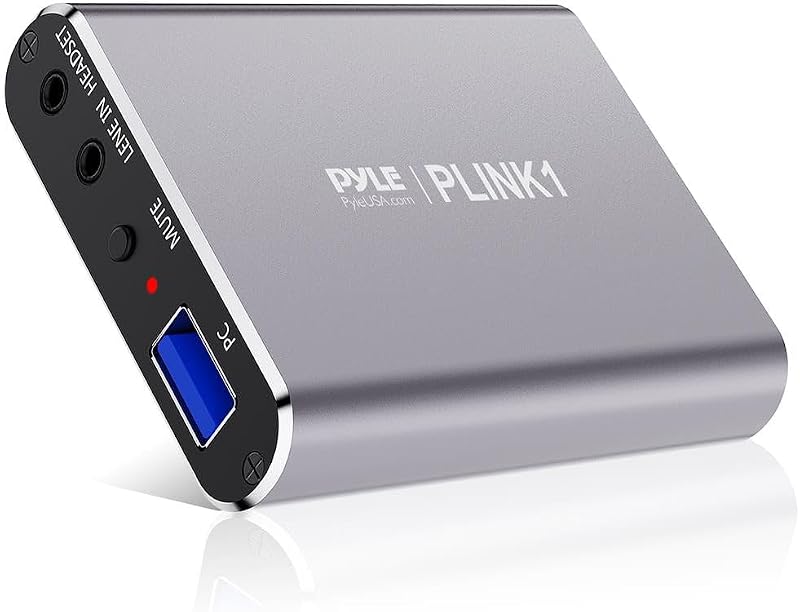 PyleUsa PLINK1 Full HD 1080p 4K HDMI Capture Card USB Audio Video Low Latency