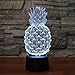 Pineapple 3D Illusion Lamp LED Pineapple Night Light for Living Bedroom Decor 16 Colors Changing USB Charging/Battery Powered Ananas Desk Table Lamp for Party Supplies Birthday Gift Toys for Kid