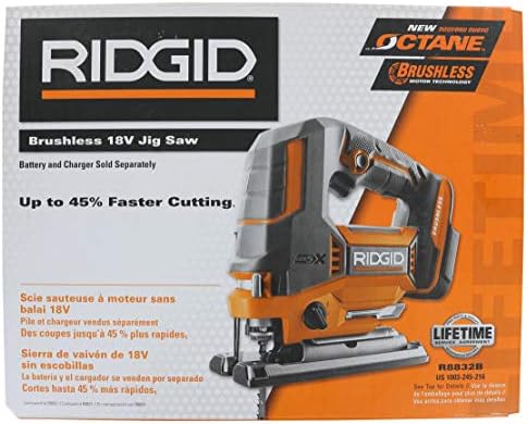 Ridgid R8832b Octane 18v Lithium Ion Cordless Brushless Jig Saw W