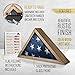 HBCY Creations Flag Display Case for 5' x 9.5' American Veteran Burial Flag - Solid Weathered Light Wood Frame with Glass Front - Wall Mount or Standing Display