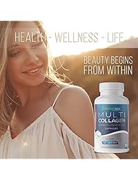 Advanced Multi Collagen Powder Capsules. Hair Skin and Nail Formula. Collagen Peptides Plus Biotin...