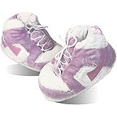 LAPRBY Sneaker Slippers Non Slip Sole Indoor House Plush Slippers Unisex Indoor Floor Cotton Shoes (Purple,5.5,12)