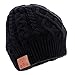 Tenergy Wireless Bluetooth Beanie Hat with Detachable Stereo Speakers & Microphone, Fleece-lined Unisex Music Beanie for Outdoor Sports, Braid Cable Knit (Black)