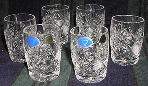 Set of 6 Russian Crystal Shot Glasses Shotglasses. Hand Made. 1.7oz (50 ml). Vodka, Scotch, Whiskey, etc...